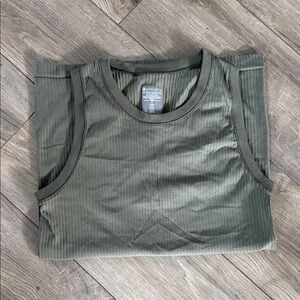 Athleta Women's Forest Green Ribbed Tank Top